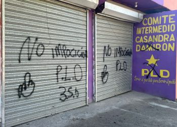 PLD denuncia actos vandálicos en su local y vallas publicitarias en el distrito municipal  La Caleta